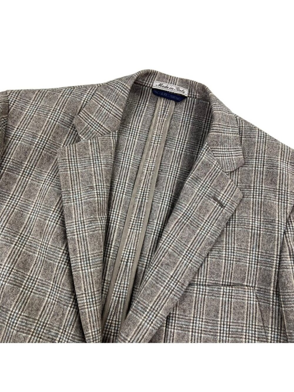 Belvest Mens Unstructured Unlined Blazer Brown/Beige Plaid • Size 52 IT | 42R US